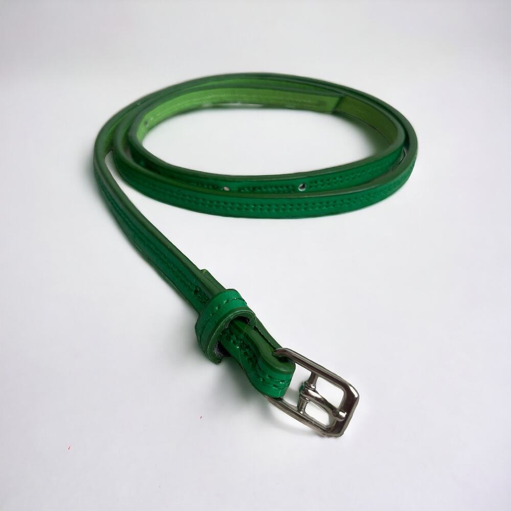 Skinny Green Leather Belt
